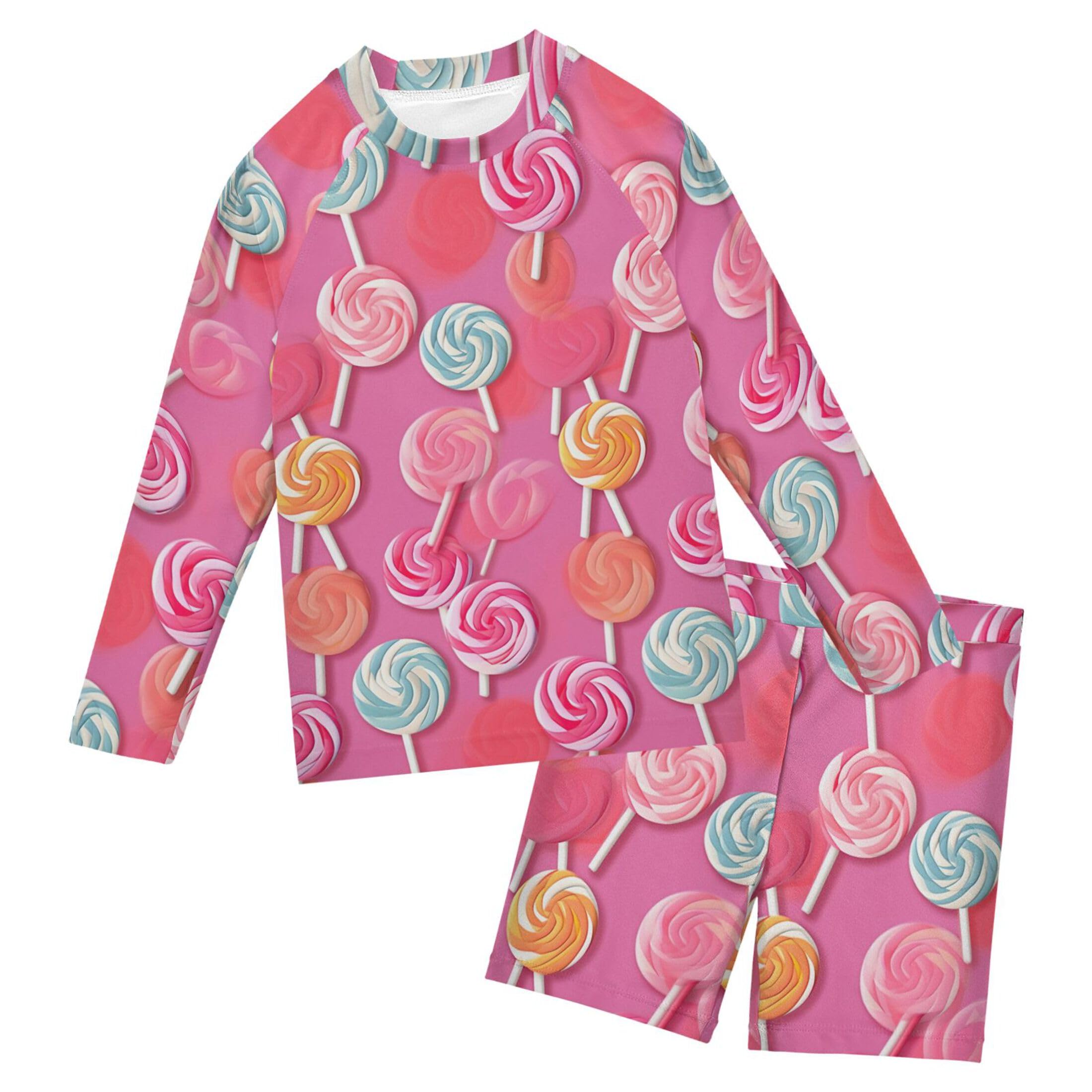 Lollipop Sugar Baby Boys' Toddler Long Sleeved Rashguard Swim Bathing Suit Set B0403730