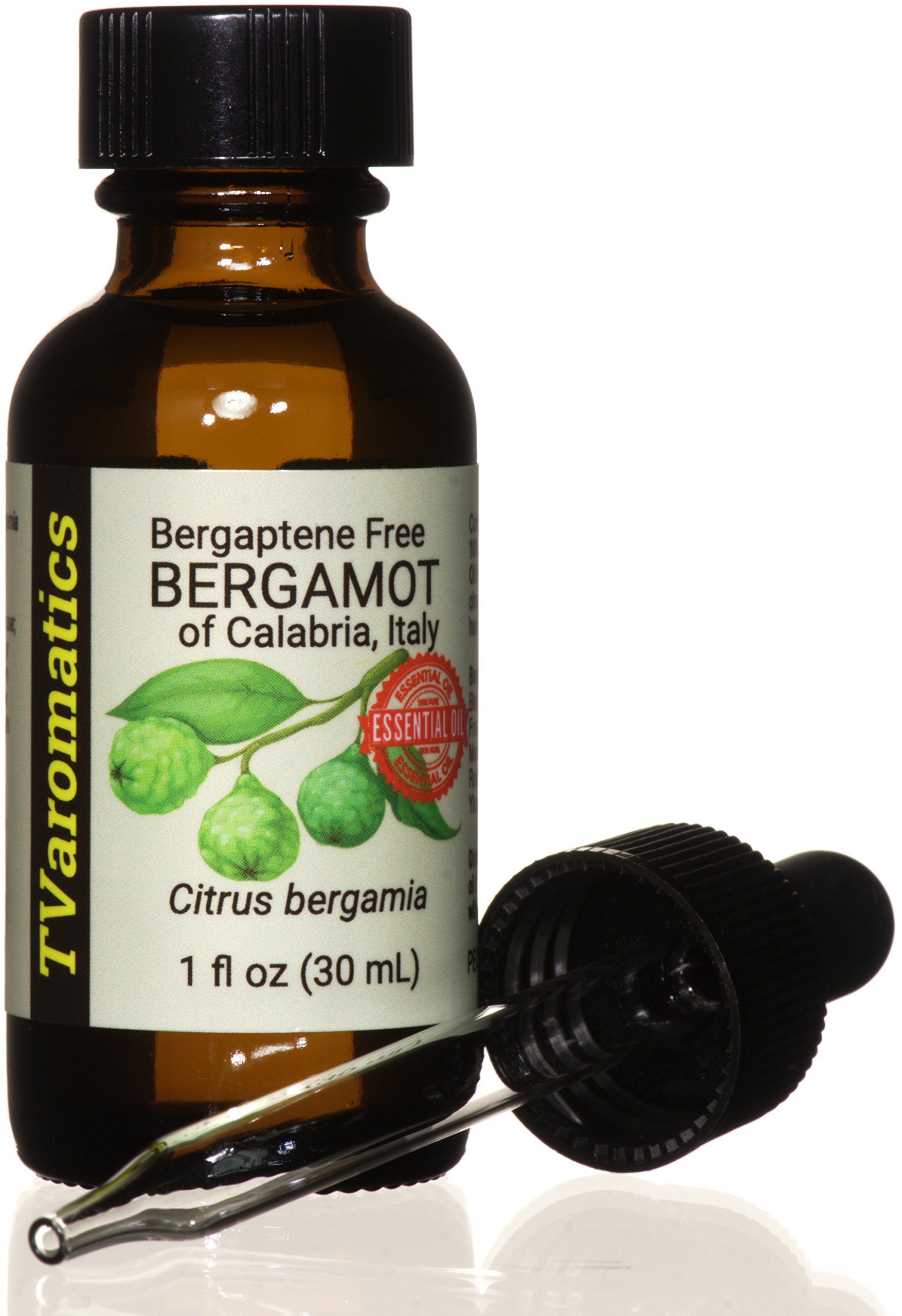 TVaromatics Bergaptene Free Bergamot of Italy 100% Pure Essential Oil – 1 fl oz (30 mL) - Citrus bergamia