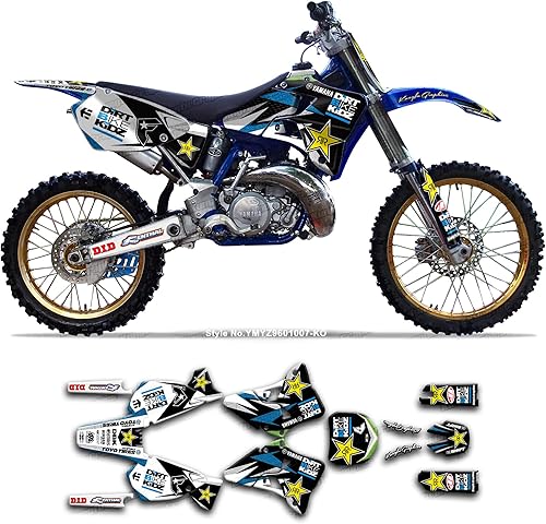 Kit de calcomanías de vinilo para motocicletas, con fondo azul. Para Yamaha YZ125 YZ250 MX 1996 1997 1998 1999 2000 2001., style 007