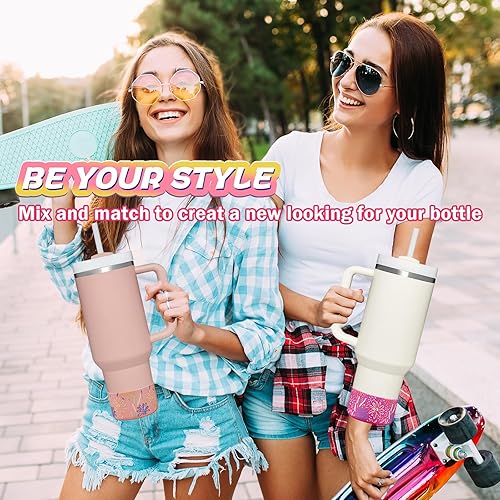 Vista 134 de WK IEASON 2 Pcs Tumbler Bottom Protector Boot for Stanley Quencher Adventure 40oz & Stanley IceFlow 20oz 30oz, Stealth Landing-2.83inch Bottom