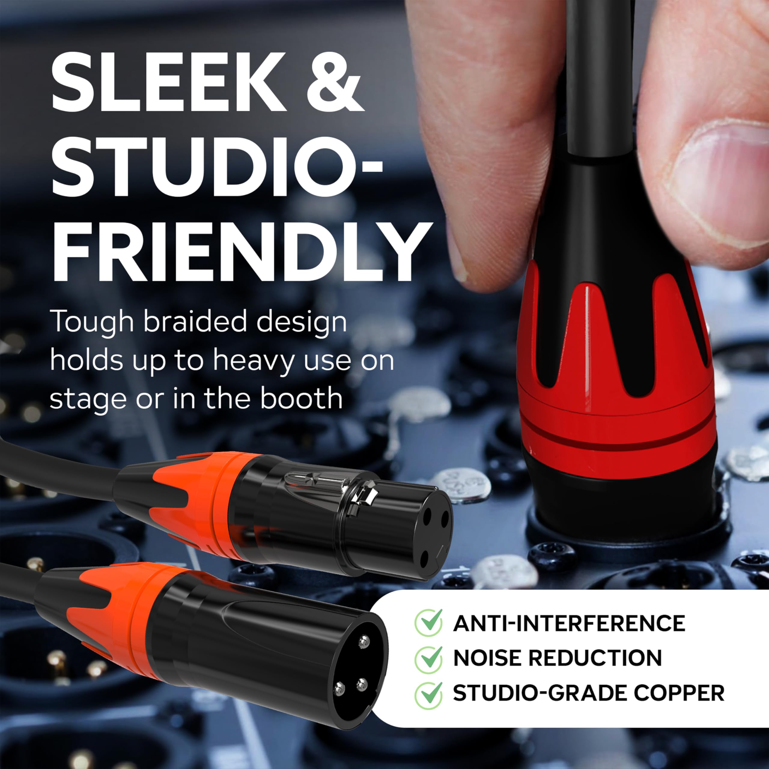 XLR-Kabel – 6er-Pack, 3 m professionelle Mikrofonkabel mit mehrfarbigen Spitzen, HiFi-Sound, 3-poliger Stecker auf Buchse, XLR-Mikrofonkabel-Set, sauerstofffreie Kupferverdrahtung, langlebige