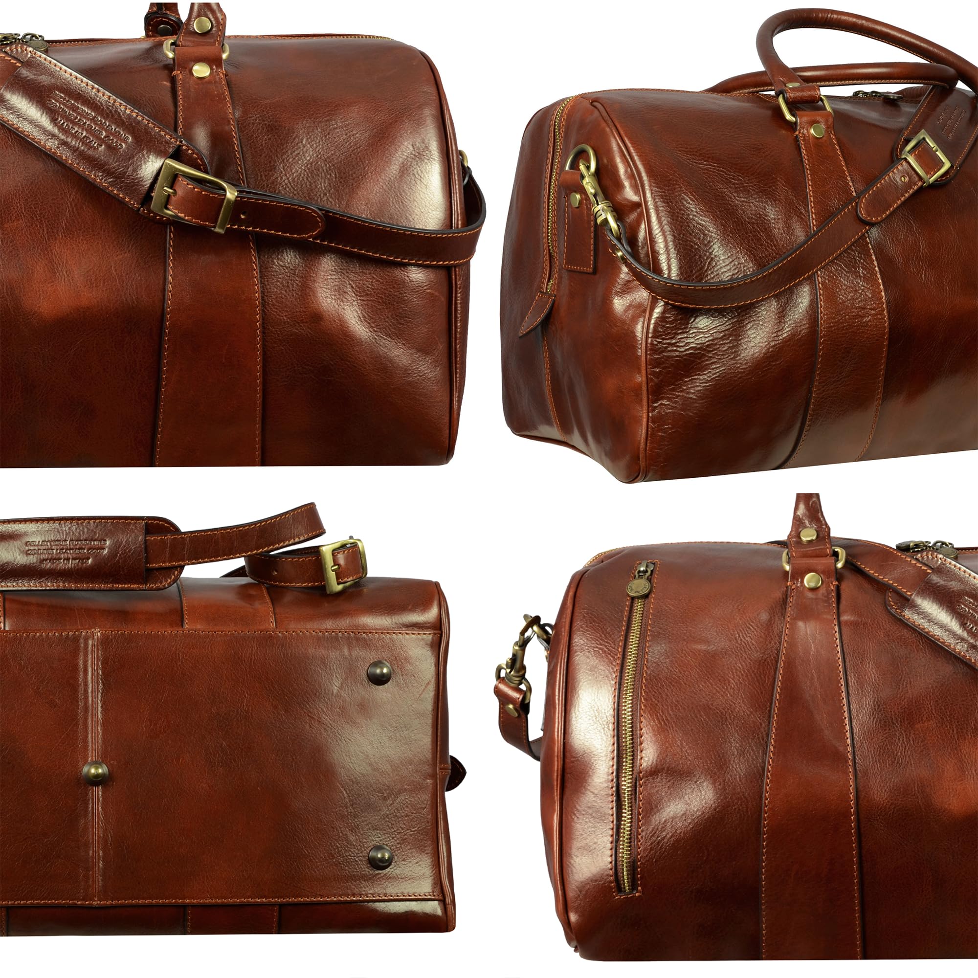 Bolsa de Viaje en Cuero, Bolso de Cuero para Hombres y Mujeres, Bolsa Deporte - Time Resistance