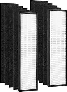 FLT5250PT Filter C Compatible with Germ Guardian AC5250PT, AC5000E, AC5000, AC5300 Series Air Purifier, with Pet Pure Treatment, 2 True HEPA Filters & 8 Carbon Filters