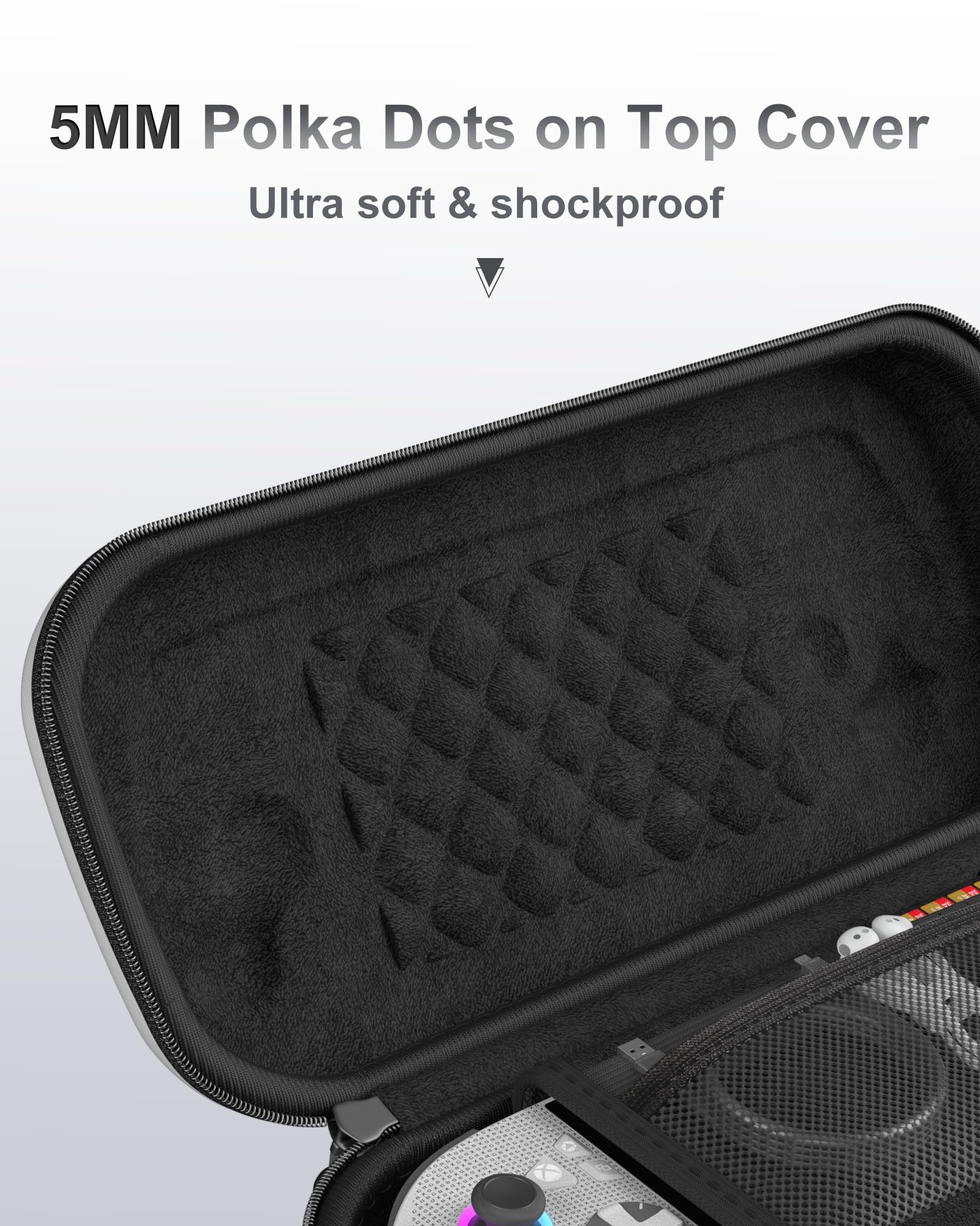 ProCase Housse pour ROG Xbox Ally / ROG Xbox Ally X, Boîtier Rigide Protection Portable pour Console, Étui EVA avec Compartiments pour Cartes et Accessoires, Sac de Transport Léger avec Poignée -Blanc