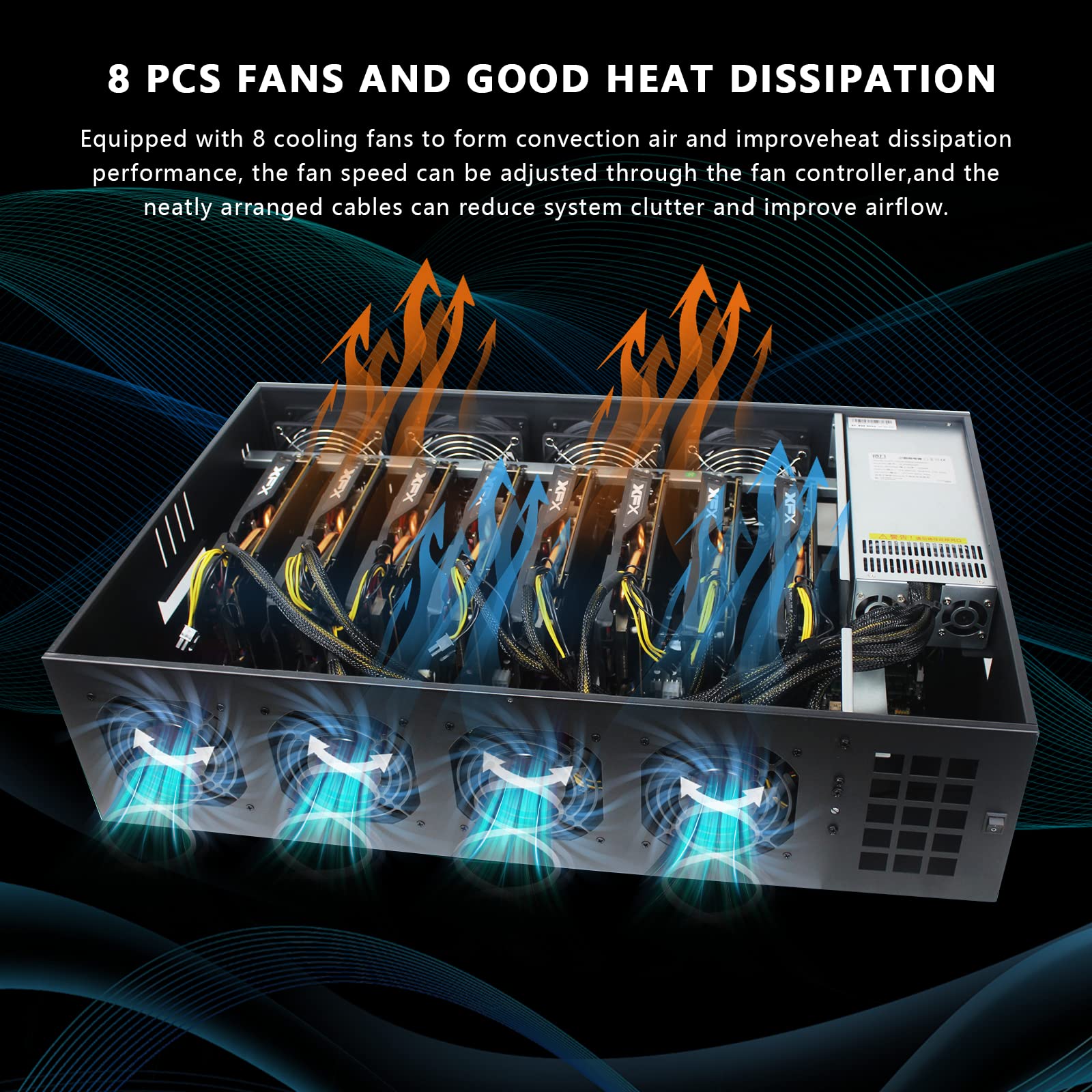 Mining Setup Cryptocurrency Mining Machine Mining Rig With Different Gpu 12  GPU AMD RX580 8GB Mining