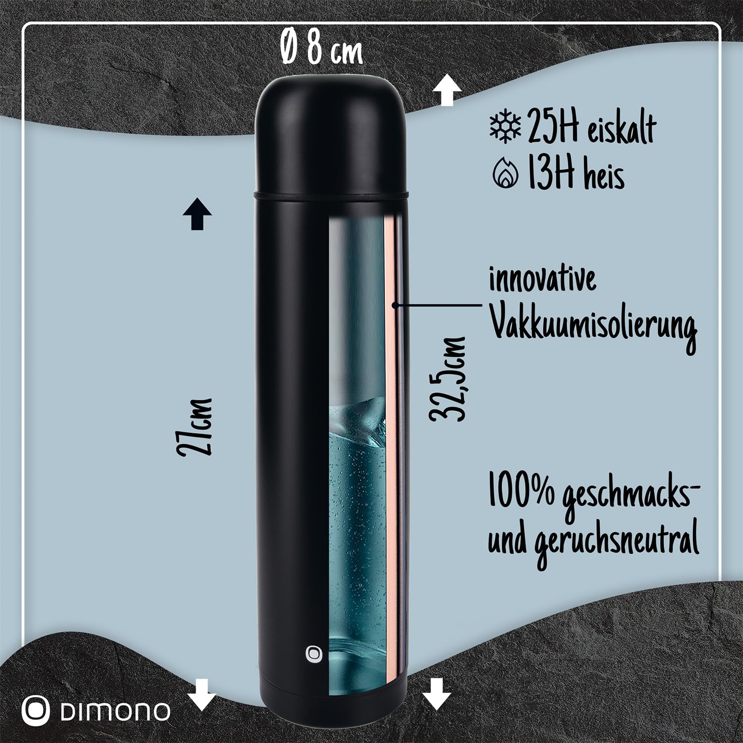 Stainless Steel Insulated Flask Double-Walled Vacuum jug with Mug & Brush; Leak-Proof - Image 2