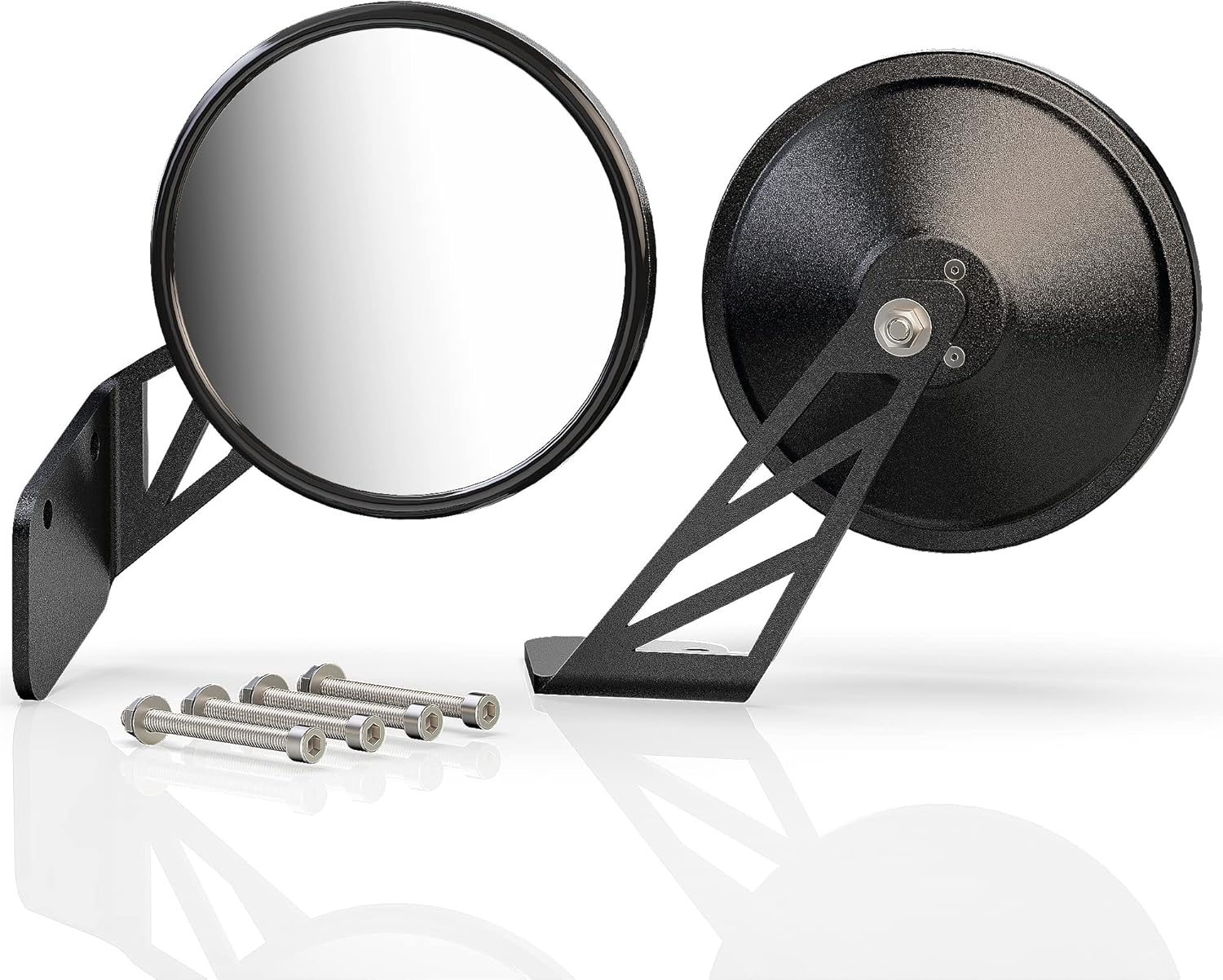 MZS X3 Side Mirrors, Rear View Racing Style Convex Design w/Mounting Bracket Compatible 2017-2026 Maverick X3 Max Xds Xrs Xmr Xrc Turbo RR, UTV Accessories Replace 715002898, Rectangle, 1 Pair