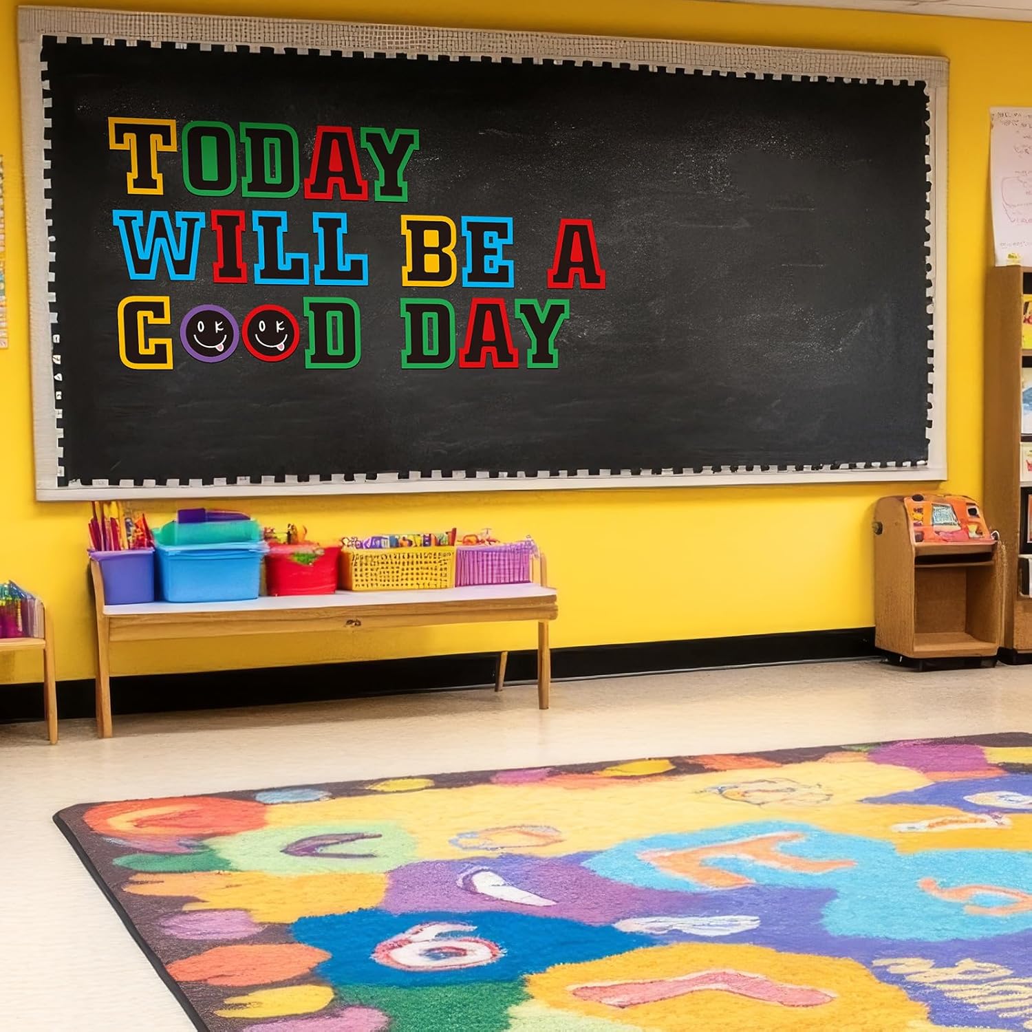 136 Pcs 12 in Extra Large Bulletin Board Letter Big Alphabet Letter Cutout Sticker Punctuation with Adhesive Dot Colorful Poster Classroom Decor for Wall School Preschool Kindergarten