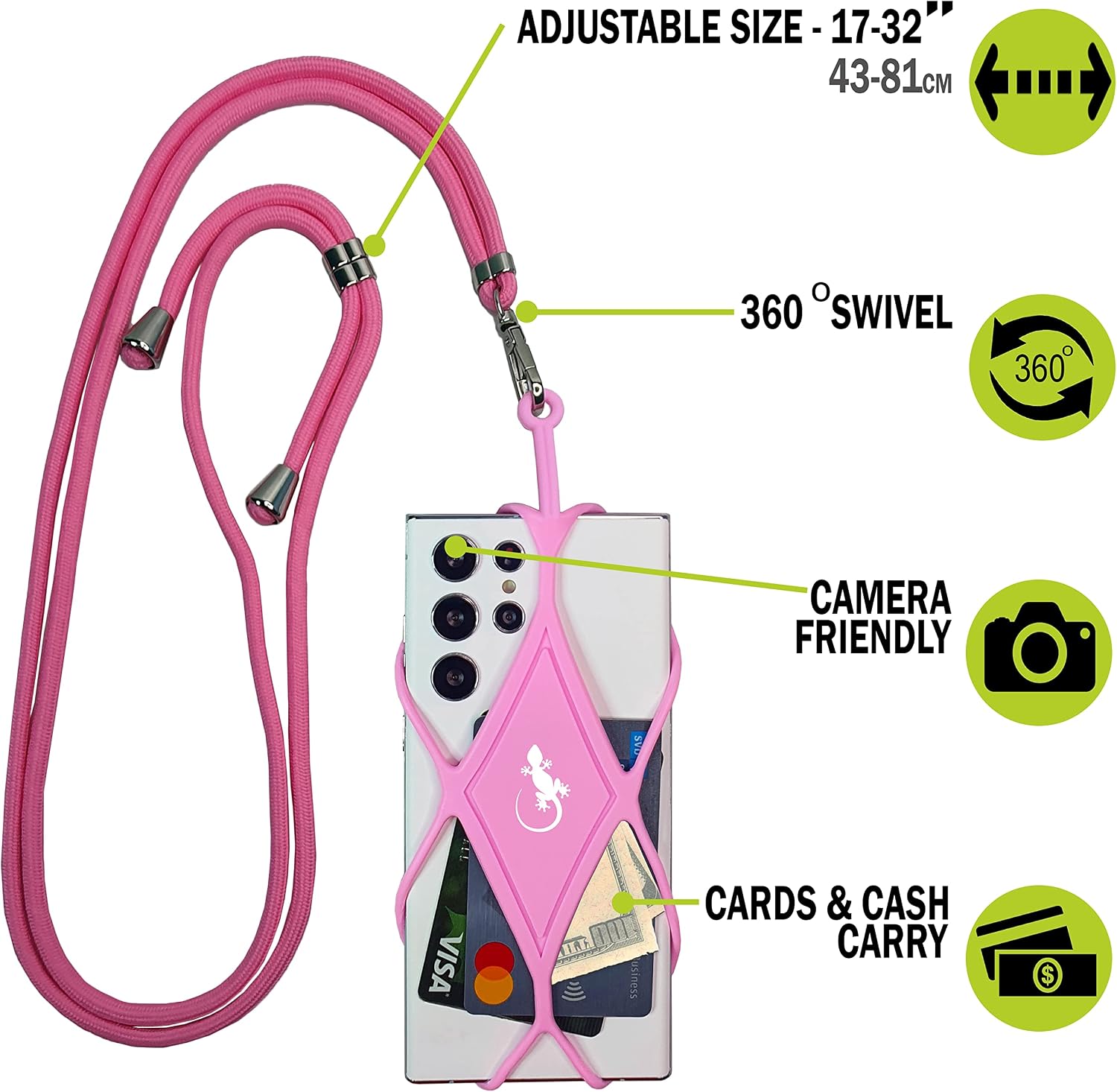 Gecko Travel Tech Cell Phone Lanyard Phone lanyards for Around The Neck Neck Lanyard Phone Crossbody image 3