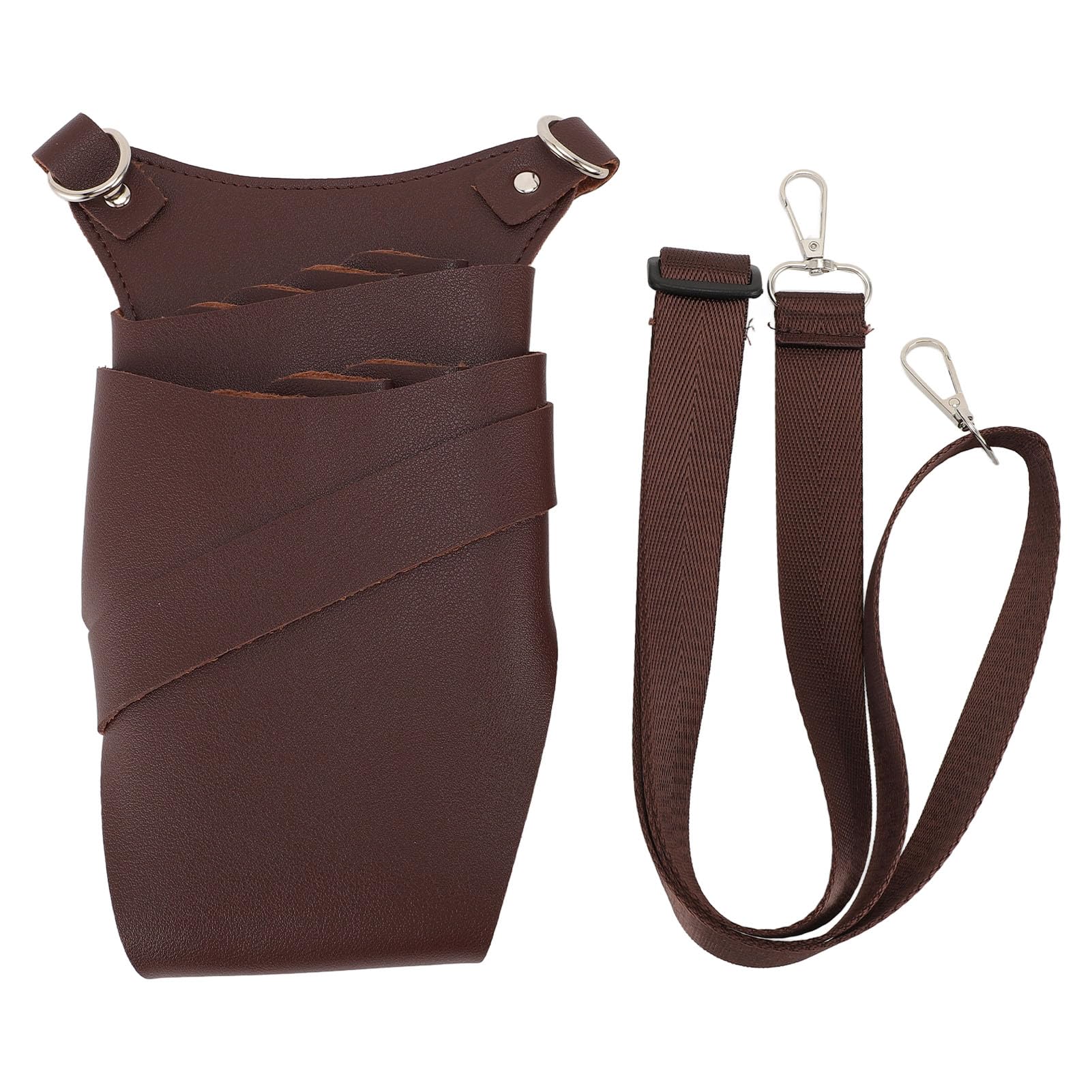 Scissors Pouch for Stylist Tool Belt Salon Hair, PU Leather Salon Hair Cutting Belt Scissor Holster with Waist Belt for Hairdressers Barbers with Shoulder Belt
