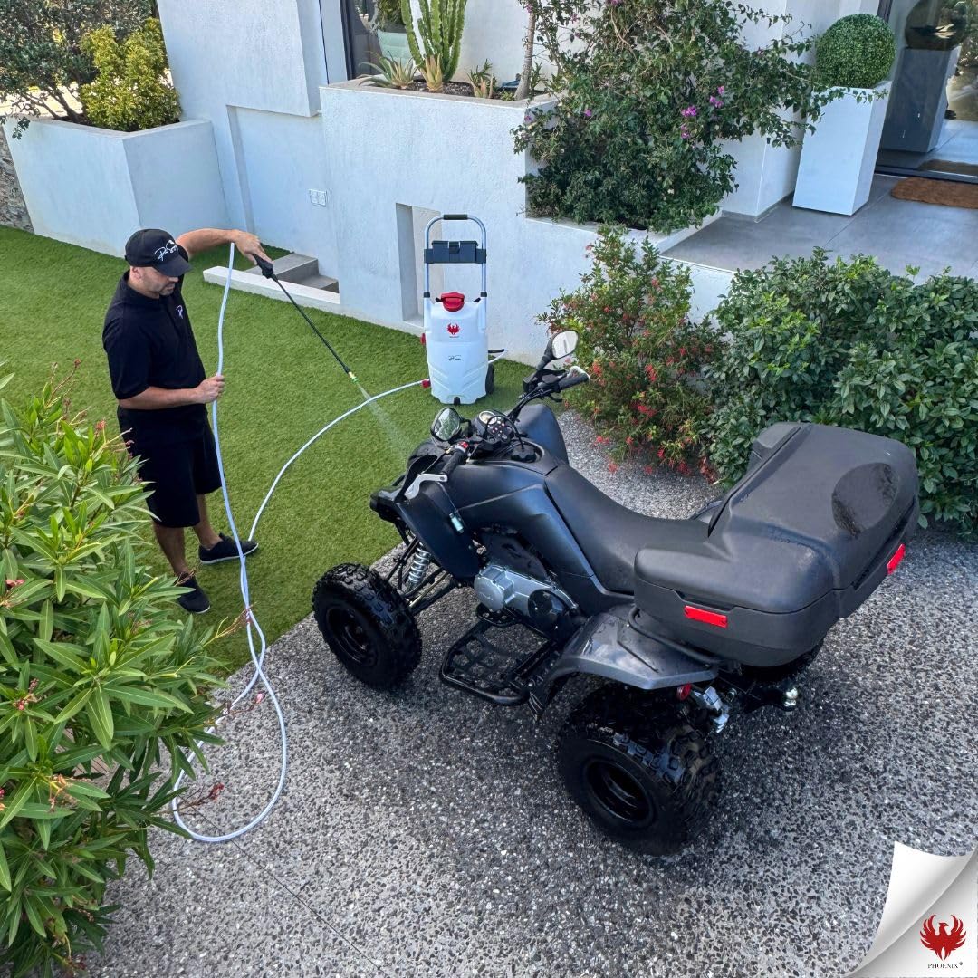 Phoenix PRO Sprayer+ Elektrischer Drucksprüher 35L – 2 Akku - 18V Lithium – 10m Reichweite – 7 Bar Leistung – Autonomie 3h – Profi Gartenspritze & Unkrautspritze – Ideal für Dach, Fassaden- & Garten