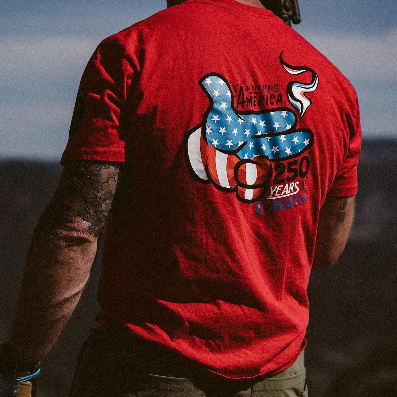 VIKTOS Men's USA 250 Anniversary Tee - Graphic Cotton Short-Sleeve T-Shirt | Patriotic Print, Lightweight Ring-Spun Cotton, Reinforced Collar, Athletic Fit