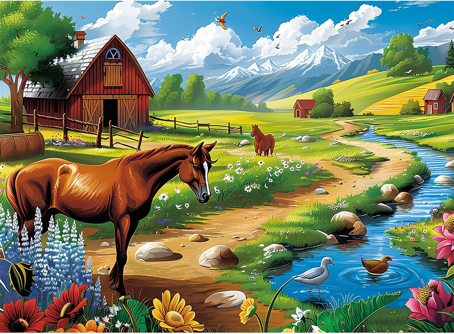 300 Piece Puzzles for Adults, Jigsaw Puzzles 300 Pieces for Adults Kids Ages 8-10 10-12 Spring Garden Puzzle Cat Jigsaw Puzzle 300 Pieces Puzzle Game Family Activity Nights Gift Toy 20.5x15in