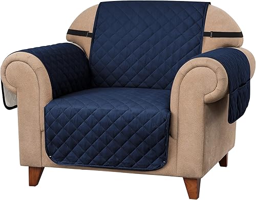 Miniatura 31 de SUBRTEX Juego de funda de sofá incluye fundas de sofá biplaza y silla, protector reversible de muebles de primera calidad con correas elásticas para