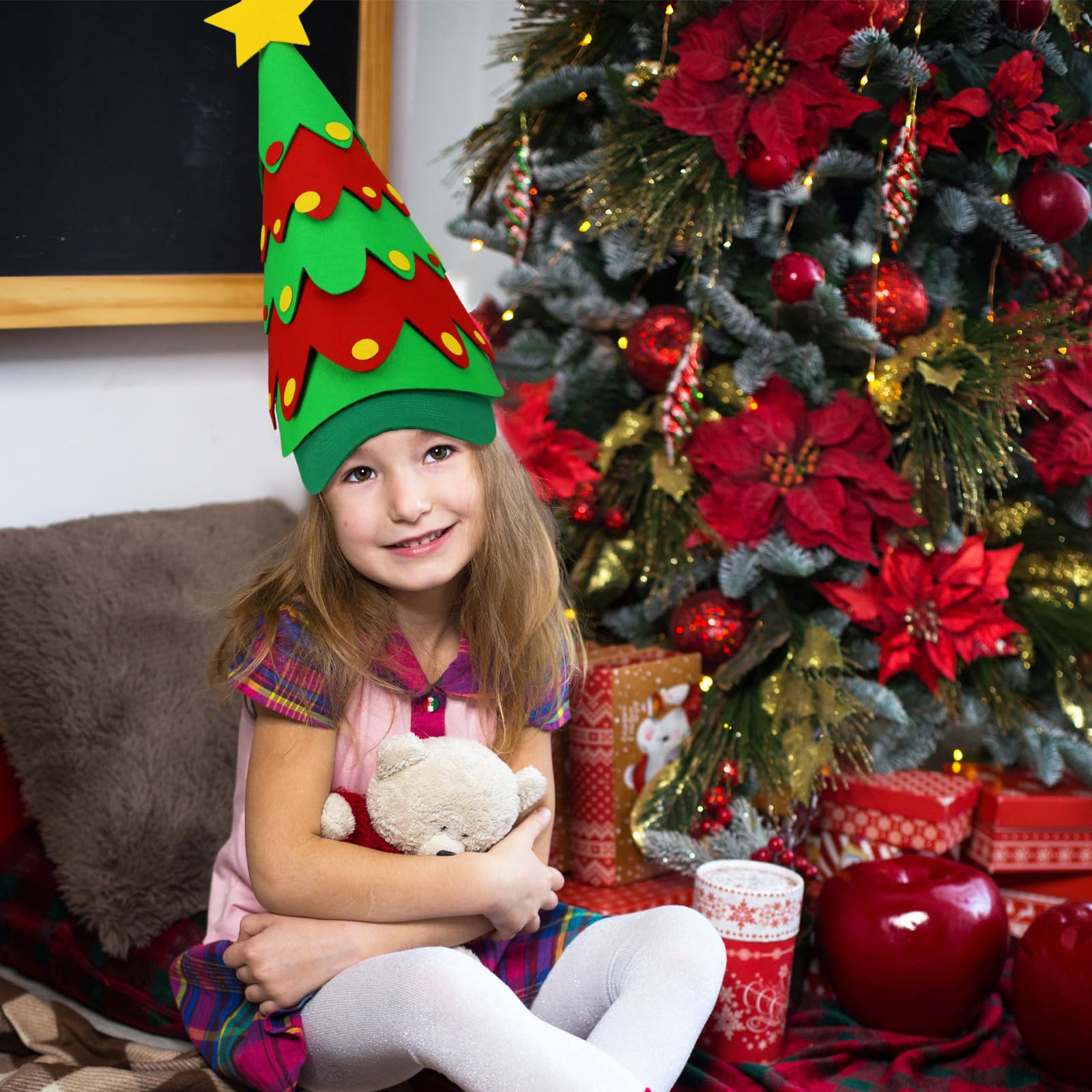 Liitrsh Weihnachtsmütze, Weihnachtsmann-Baseballkappe, Merry Christmas, Trucker-Mütze, lustige Weihnachtsbaumspitze, Weihnachtsmann-Ballkappe für Erwachsene, Damen, Herren, Partyzubehör, Geschenke, 3