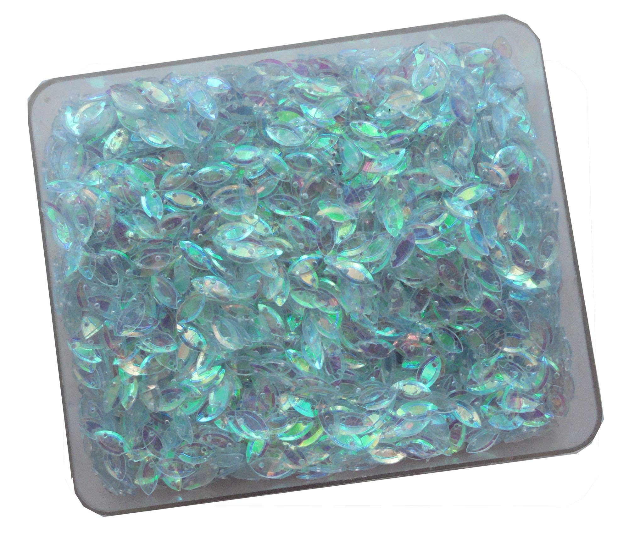 eshoppee 100 gm Light Blue Rainbow Shade Leaf Shape Sequins for Crafts for Embroidery Work Sitara for Fancy Dress Making Art and Crafts DIY kit (4)