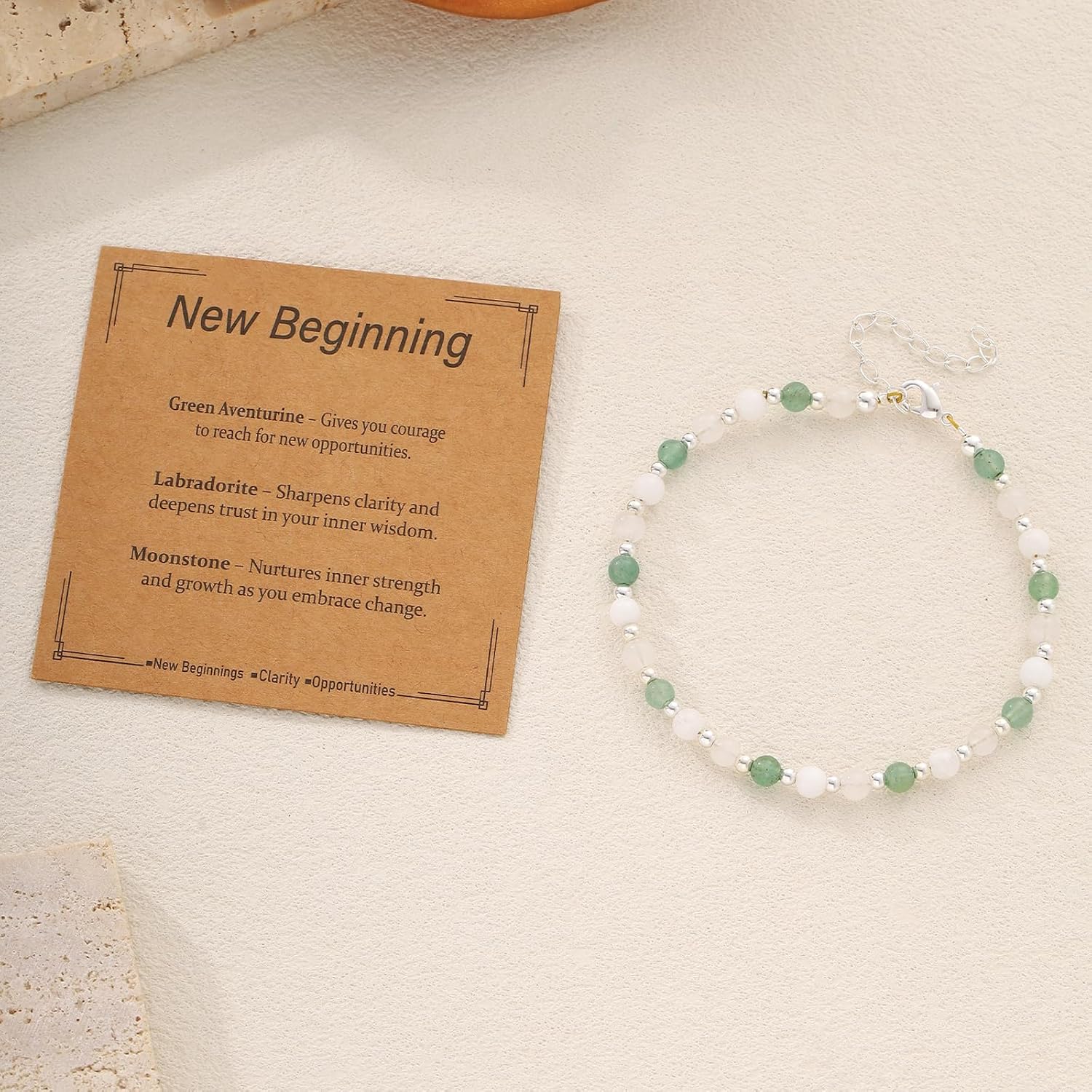 Natural Healing Crystal Bracelet for Women, Anxiety Relief Healthy Pregnancy Triple Protection Citrine Jewelry Gift for Friends Daughter Sister Mom Colleague image 2