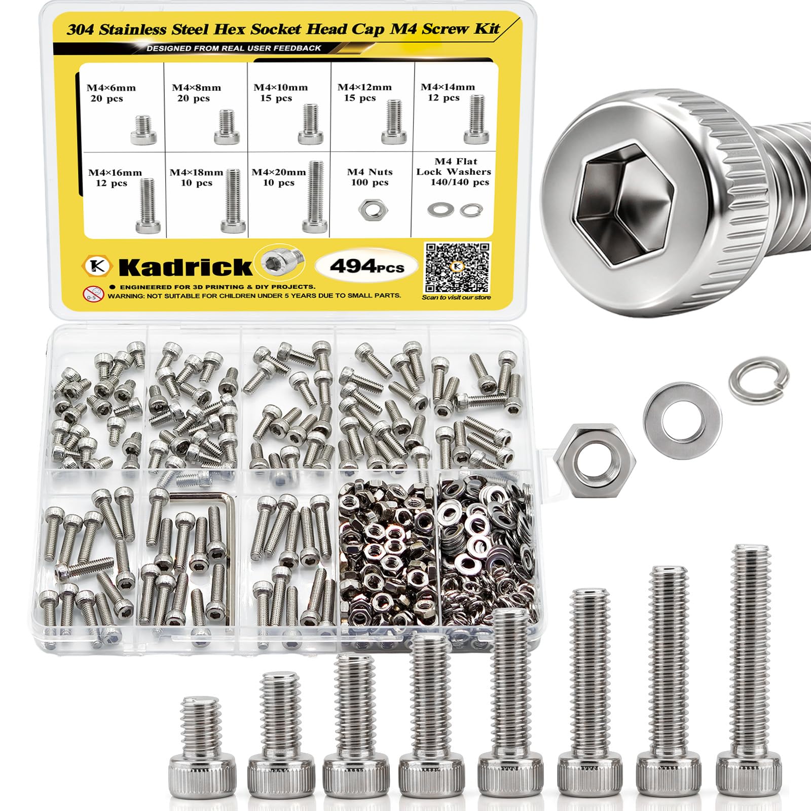 Stainless Steel Screw Assortment Kit - 920 Pcs #4-40 to #10-24 -29 Stainless Steel Screw Assortment Kit - 920 Pcs #4-40 to #10-24 -29