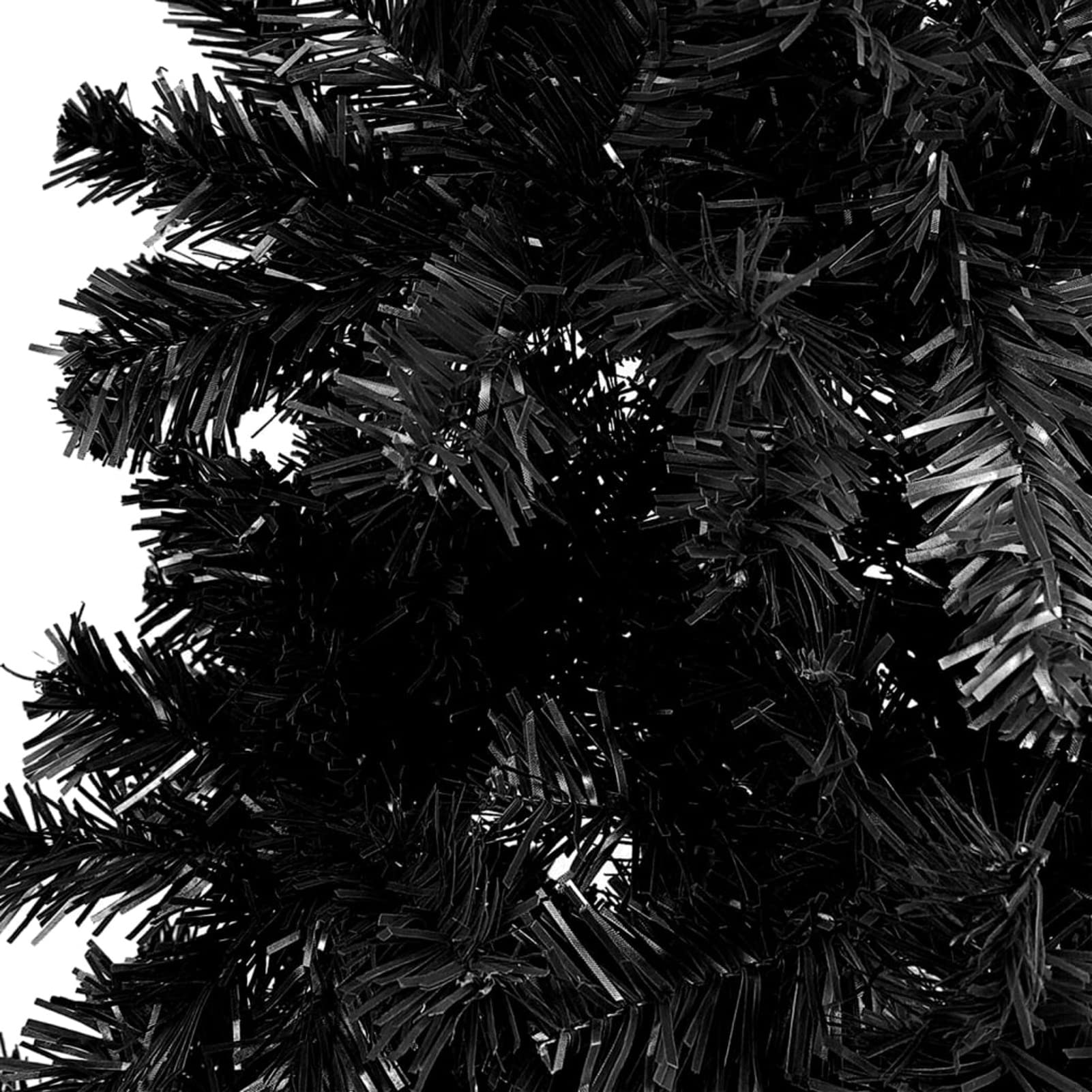 Homgoday Árbol de Navidad fino negro 240 cm, adornos navideños, árbol de Navidad, árbol de Navidad artificial delgado soporte