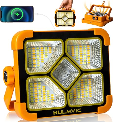 Luz solar LED de trabajo, recargable, impermeable, portátil, luz de trabajo magnética para reparación de automóviles, campamento al aire libre,