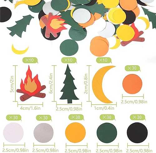 Miniatura 7 de 210 piezas de confeti Little Explorer – Fiesta de camping, la primera hoguera de cumpleaños, aventura, decoración de mesa de postre de campista