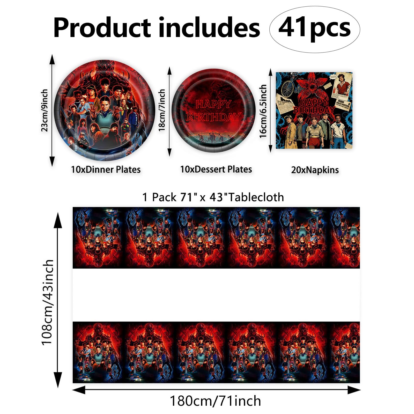 Set di stoviglie da 41 pezzi per feste di compleanno, posate di alta qualità per 10 persone, ideale per compleanni per bambini e feste a tema. - 3