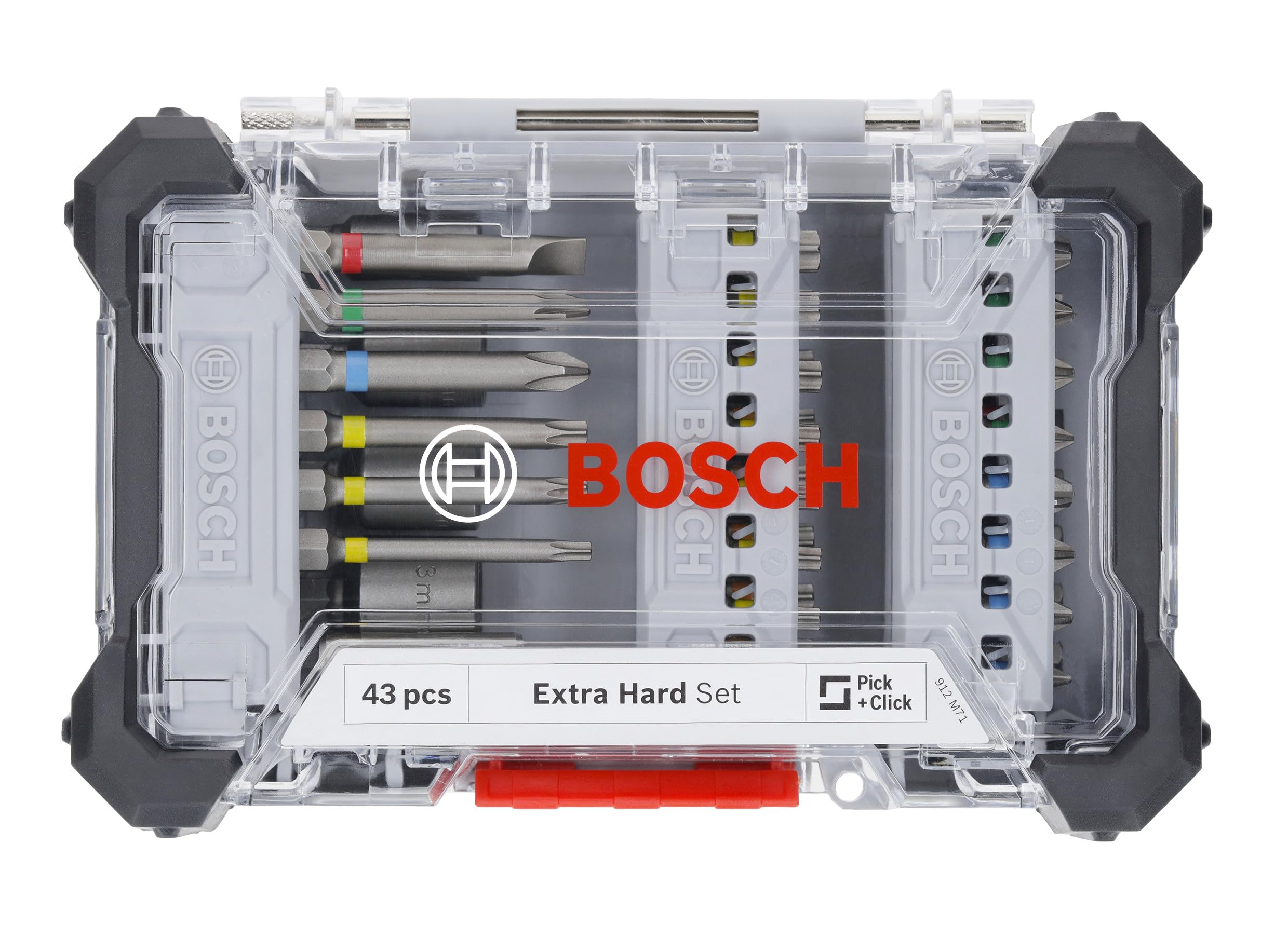 Bosch Juego de 43 puntas de destornillador extraduras, 43 piezas (197 x 110,5 mm, accesorios profesionales, destornilladores y taladros), Versión actual