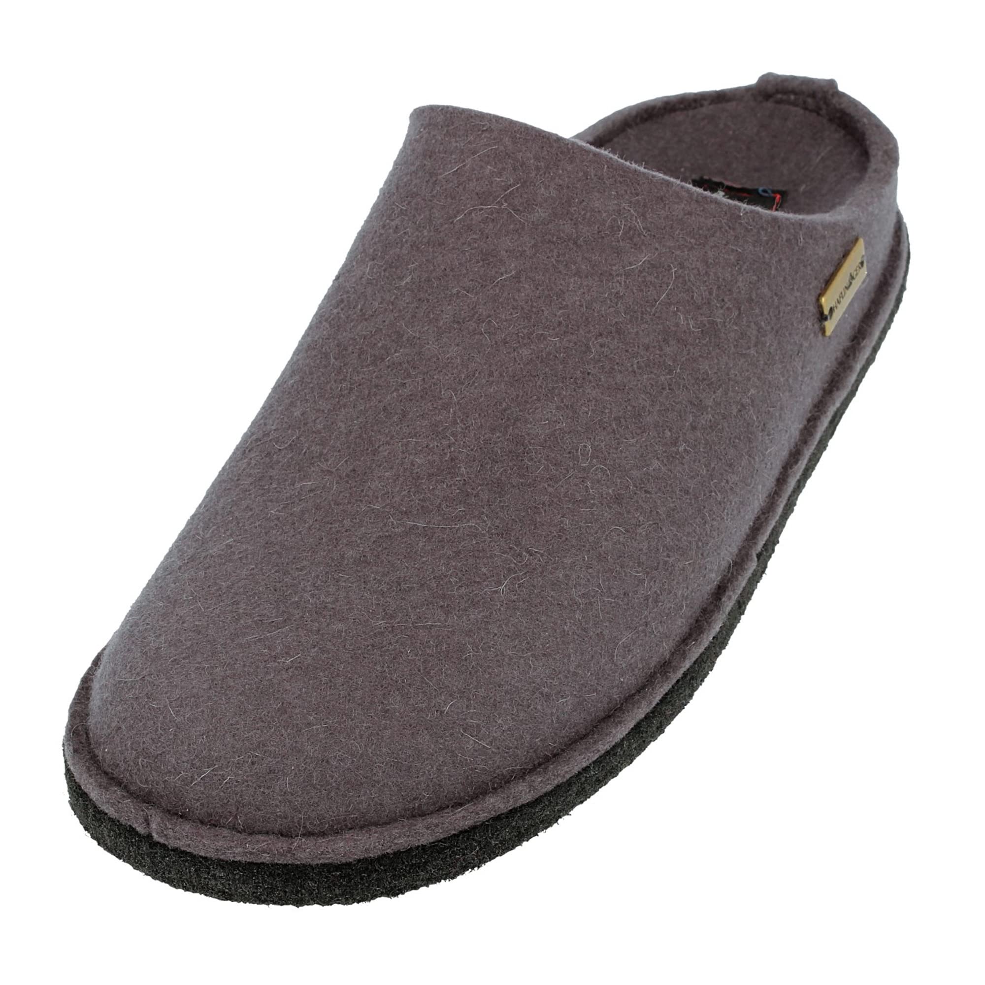 HAFLINGER Flair Soft pantofle filcowe z filcu wełnianego kapcie asfalt (58) rozm. 47, asfaltowy, 47 EU