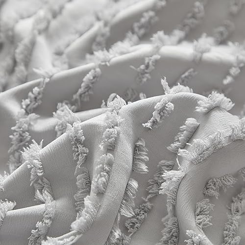 Miniatura 3 de WARMDERN Juego de 2 fundas de almohada grises tamaño Queen estándar, fundas de almohada de microfibra suave, estilo bohemio con textura y cierre de