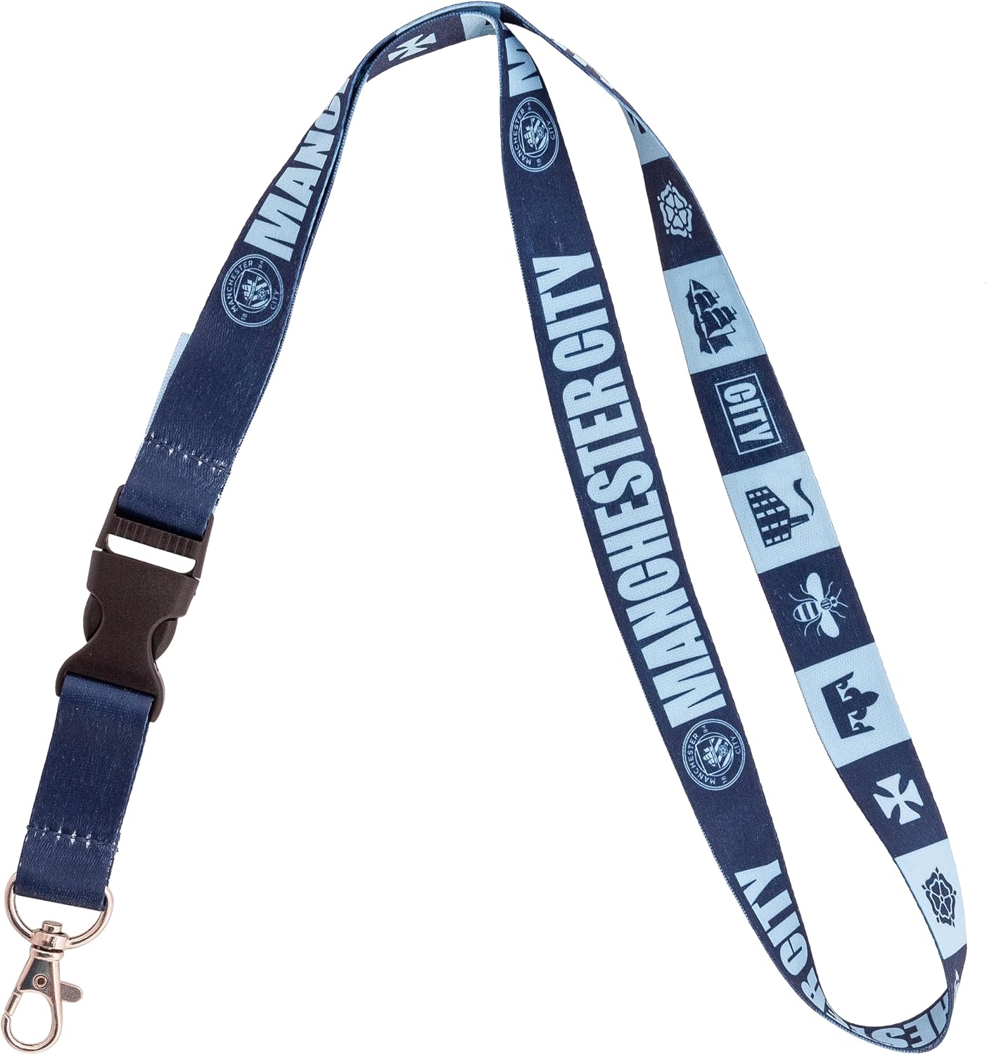 Desert Cactus Manchester City Lanyard Man City MCFC Football Soccer Car Keys ID Badge Holder Keychain Detachable Breakaway Snap Buckle (Lanyard Double Sided)