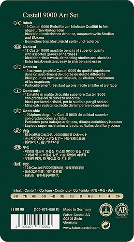 Miniatura 9 de Faber-Castell 9000Set de lápices de bocetos de grafito artísticos 8B - 2H 12 unidades