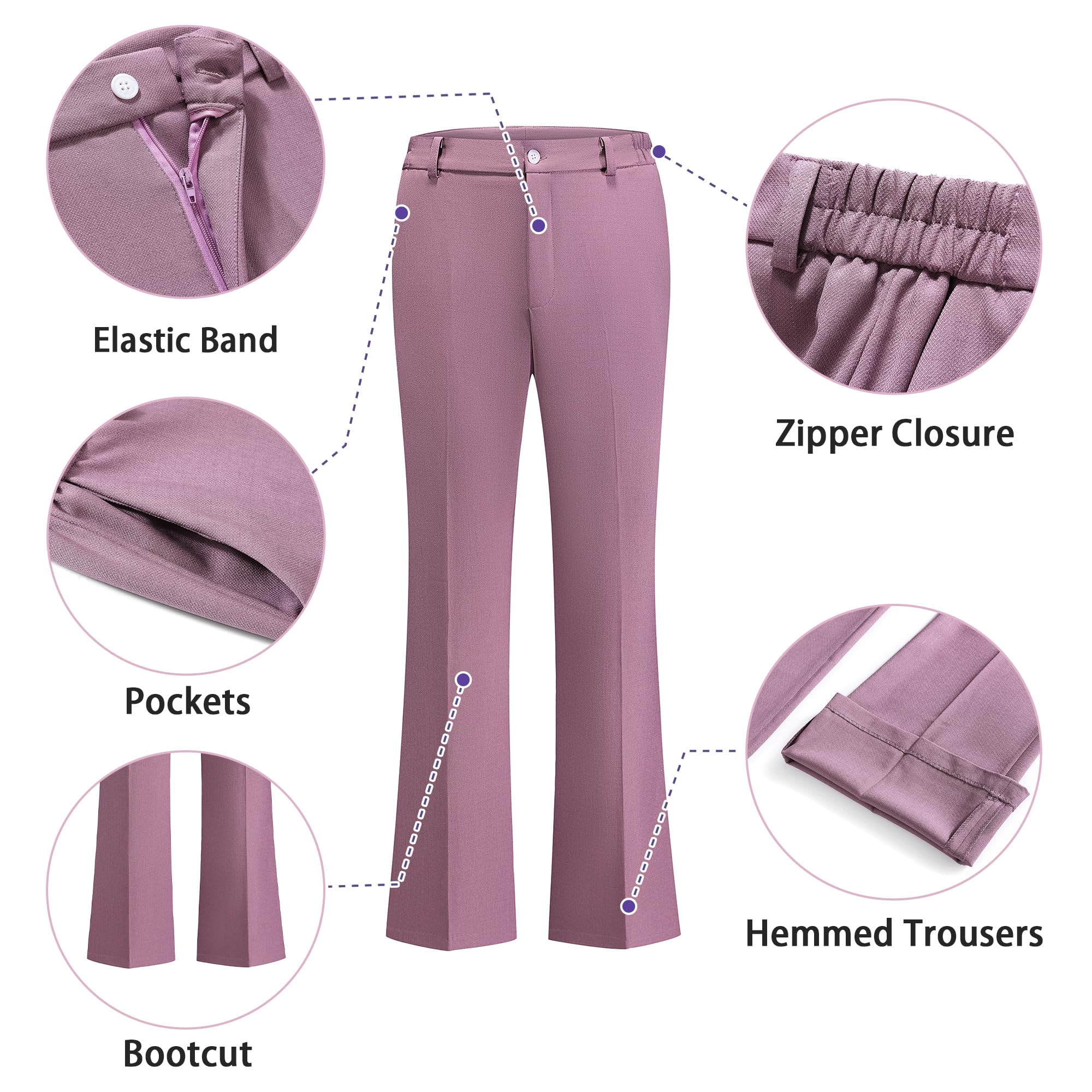 Damenanzug 2-teiliges Set Nadelstreifen Blazer Bootcut elegante Hose Business Outfits