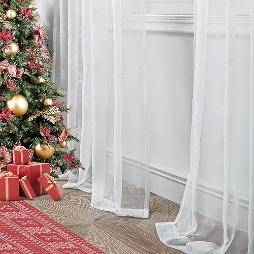 Miniatura 3 de FMFUNCTEX Cortinas traslúcidas de lino de 63 pulgadas para sala de estar cortinas de ventana naturales para cocina paneles de cortina