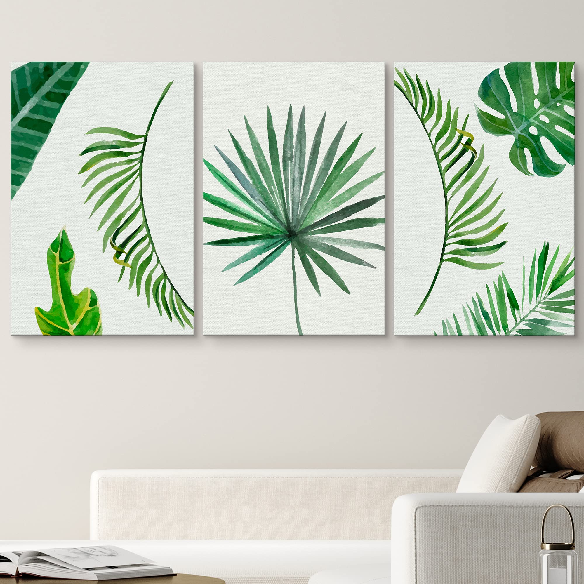 Amazon.com: wall26 Canvas Print Wall Art Set Tropical Green Palm
