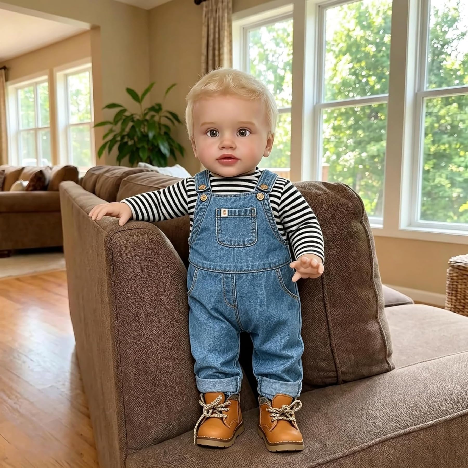 Lonian Reborn Puppen riesige Größe 26 Zoll lebensechte Baby-Puppen Zubehör (Blaue Augen)