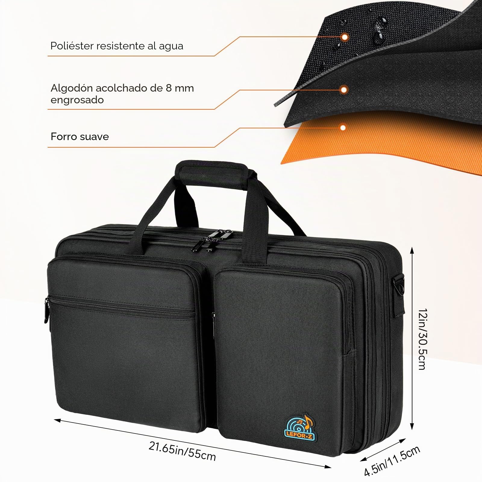 Funda para controlador de DJ compatible con Pioneer DDJ-FLX4/DDJ-REV1/DDJ-400/DDJ-SB3/DDJ-RB, bolsa de almacenamiento acolchada para controlador de DJ que se ajusta a Numark Mixtrack Pro FX/Platinum