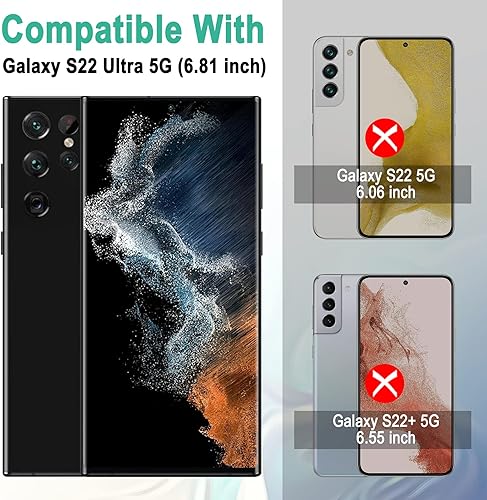 Miniatura 2 de AACL Protector de pantalla de vidrio templado para Samsung Galaxy S22 Ultra 5G, 6.8 pulgadas, desbloqueo de huellas dactilares, antiarañazos