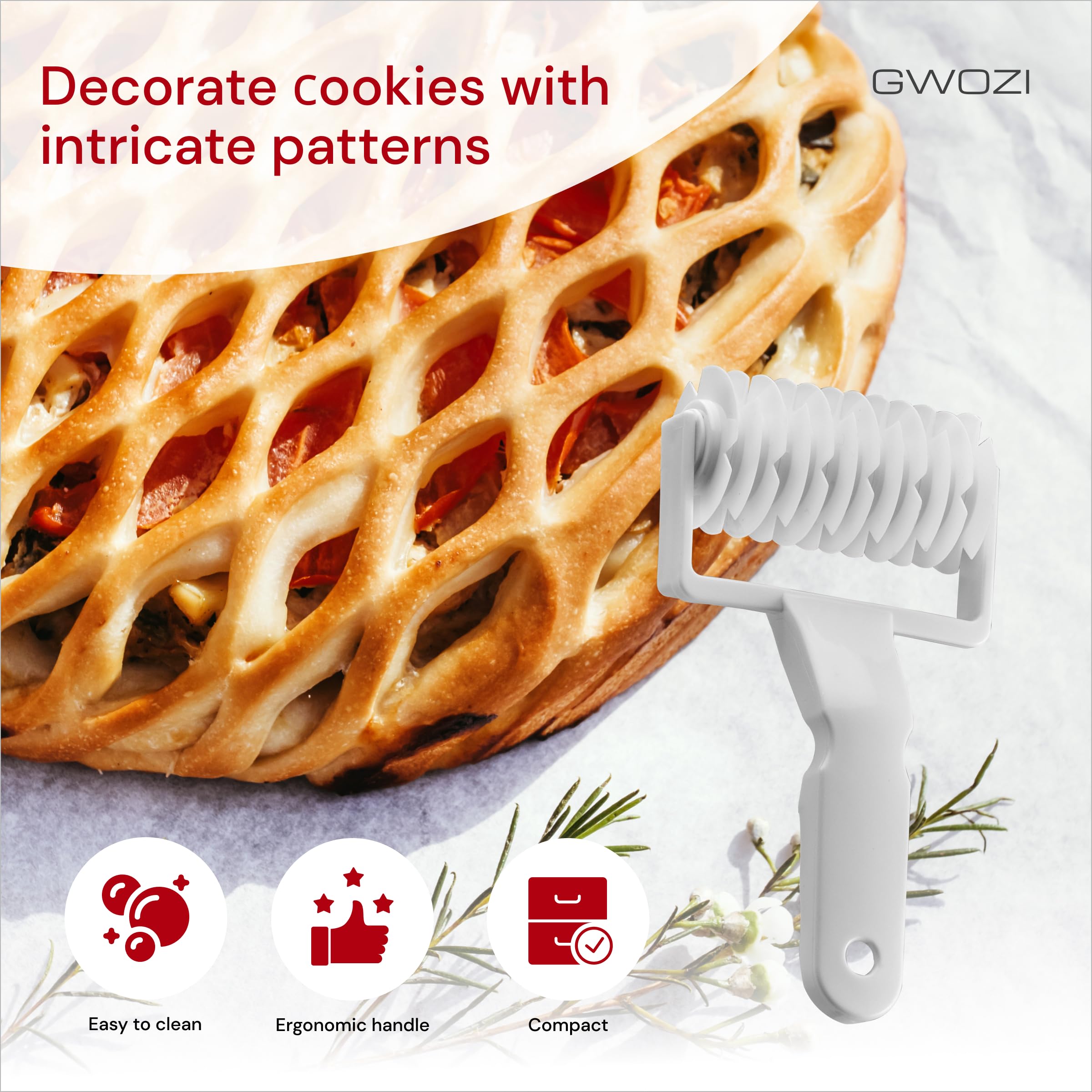 Lattice Roller Cutter for Dough - Plastic Dough Lattice Cutter 7.09x3.94 Inches - Lattice Pastry Cutter for Time-Saver Kitchen - Pastry Lattice Roller Cutter, Pizza, Bread