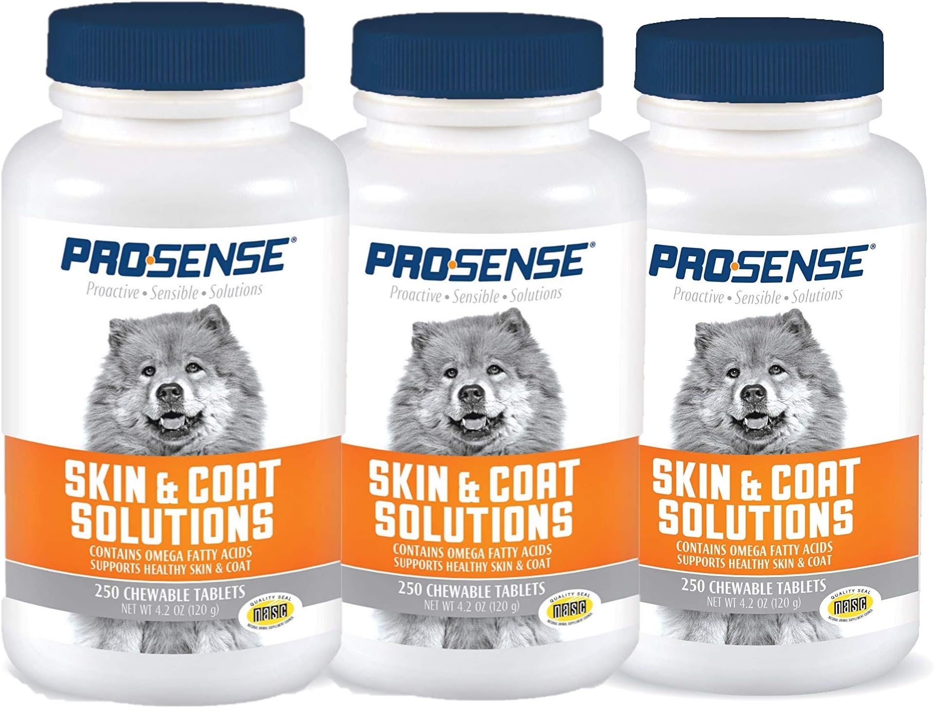ProSense Skin and Coat Solutions, 3 Bottles (250 Tablets Each)