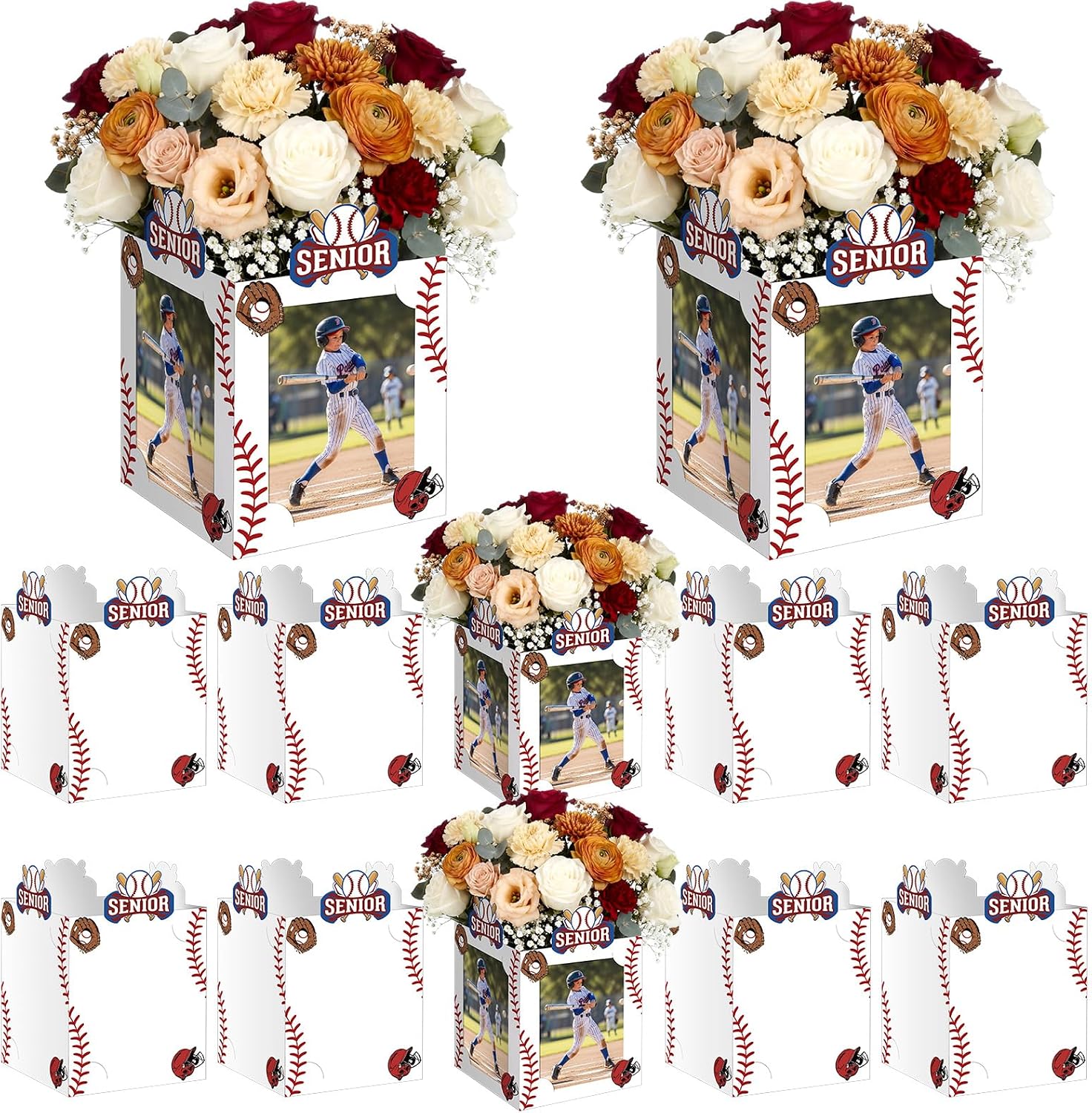 Geelin 6 Pcs Baseball Graduation Table Centerpieces for 2026 Senior Night Party Photo Display Table Decor Sports Themed Graduation Decorations for High School and College Grad Celebration