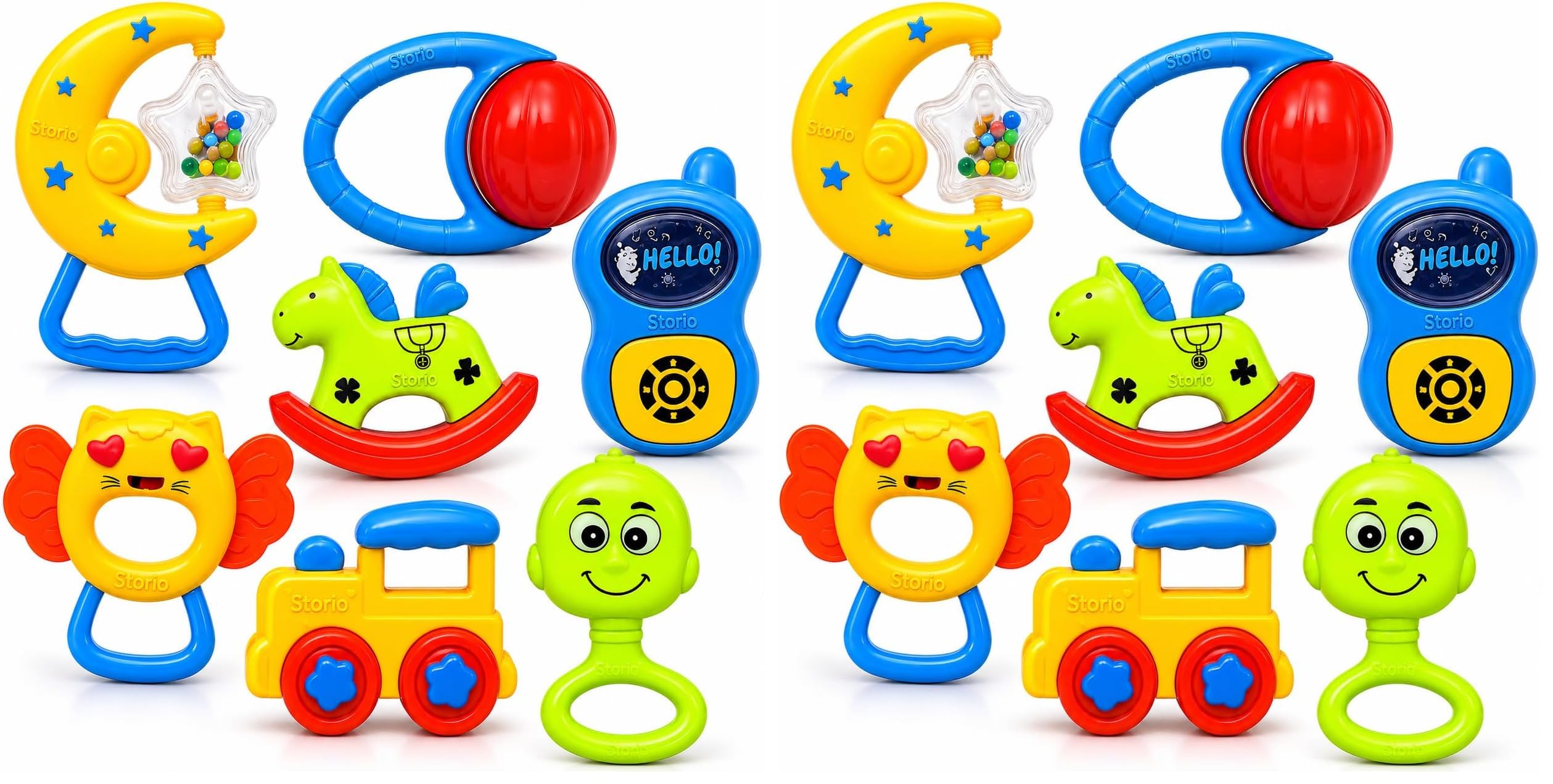 Storio Baby Products Toys 7 Pcs Rattle Set with Teathers for New Born Baby Gifts, Toy for Babies, Non-Toxic — Amazon image 17