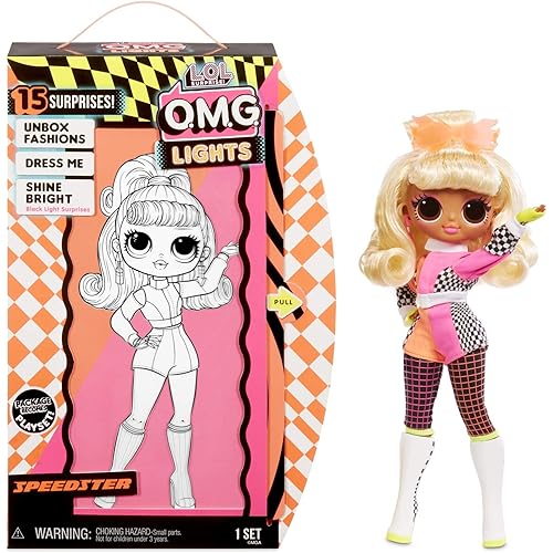 L.O.L. Surprise! O.M.G. Lights Speedster Fashion Doll with 15 Surprises, Multicolor