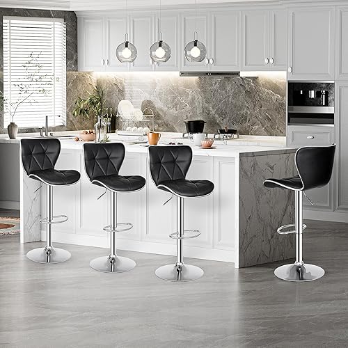 ZENY Adjustable Swivel Bar Stools Set of 4, Counter Height