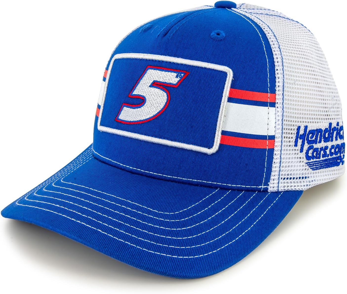 Checkered Flag Sports Kyle Larson 2025 Striped #5 Snapback Mesh Hat Blue/White