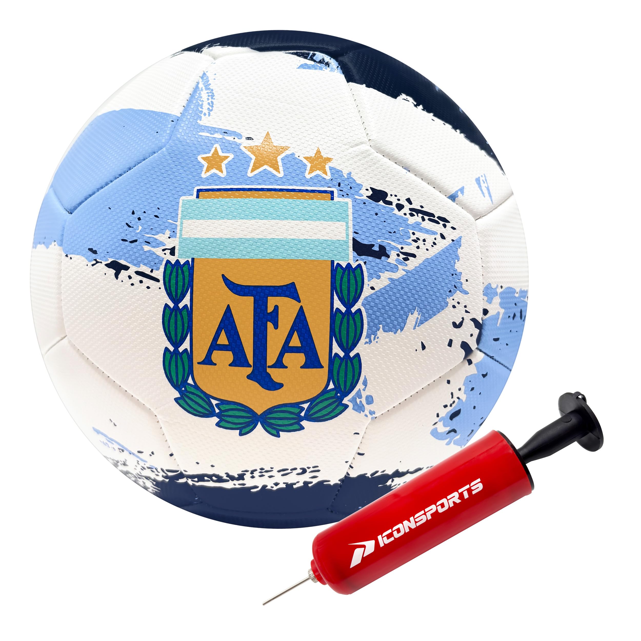 Icon Sports Officially Licensed Argentine Football Association Soccer Ball - AFA93BL White Size 5