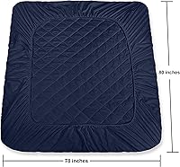 Vista 4 de Utopia Bedding - Cubrecolchón acolchado, tamaño King, protector y cubierta de colchón elástica con bolsillo profundo que se estira hasta 16 Azul