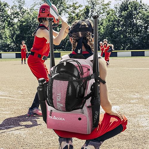 Miniatura 6 de Bolsa de béisbol mochila de béisbol juvenil bolsa de bate para béisbol equipo de T-Ball y sóftbol mochila de bate de béisbol para niños y niñas con