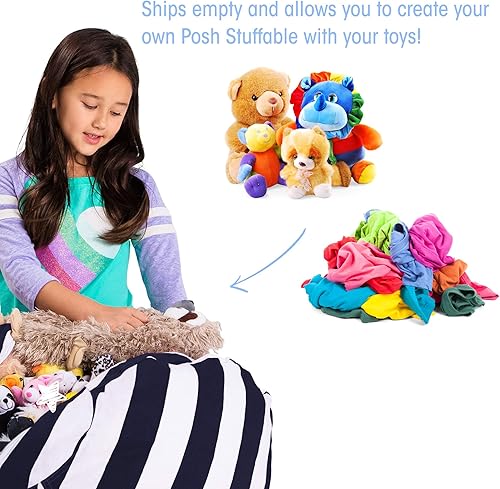 Miniatura 3 de Posh Stuffable - Sillón puff con almacenamiento para niños, contenedor de animales de peluche, organizador de juguetes de niños