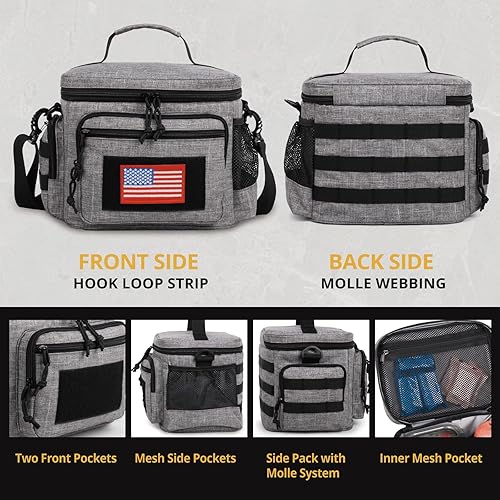 Miniatura 6 de ATRIPACK Lonchera táctica para hombres, bolsa de almuerzo táctica Molle con correas a prueba de fugas, aislada, para mujeres, adultos, comida con