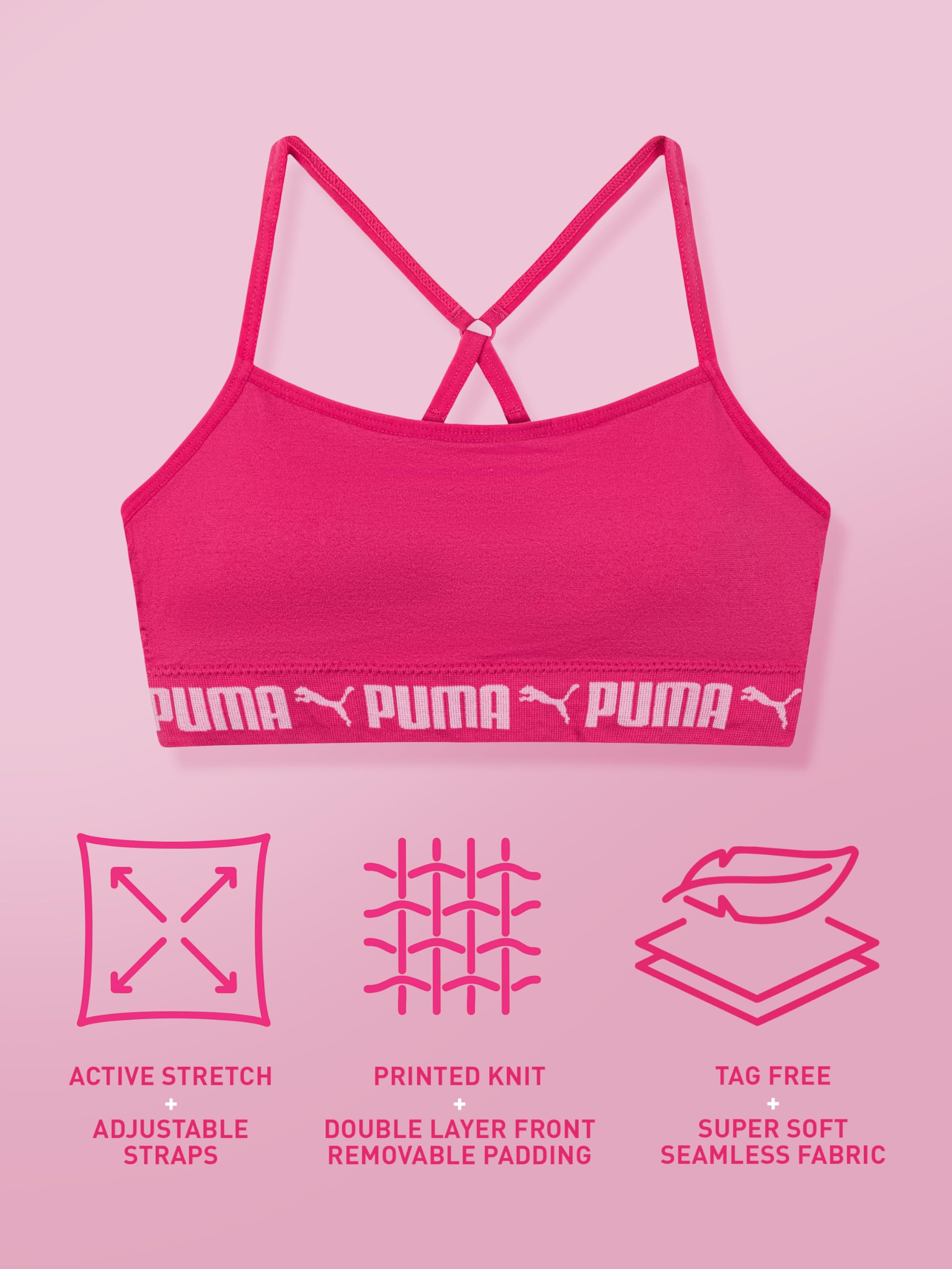 PUMA Biustonosz treningowy Dziewczynki 2 Pack Super Soft Seamless Bralette